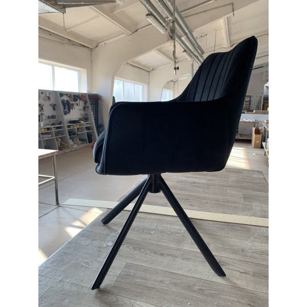 Стул поворотный Intarsio Salvia Черный Велюр-2