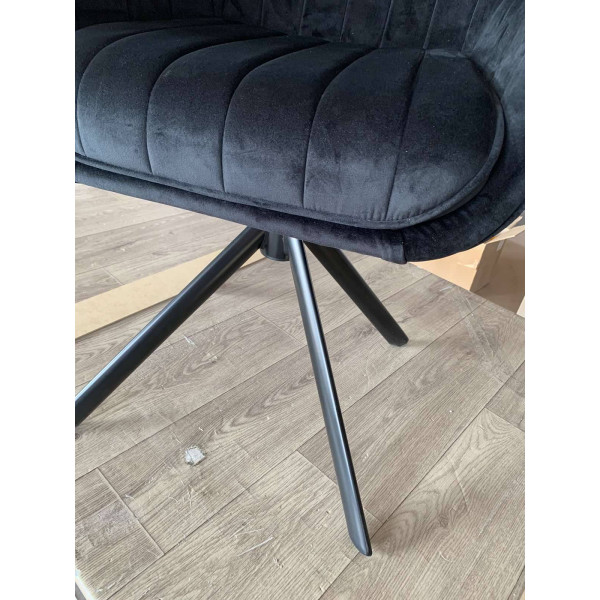 Стул поворотный Intarsio Salvia Черный Велюр-4