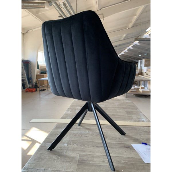 Стул поворотный Intarsio Salvia Черный Велюр-3