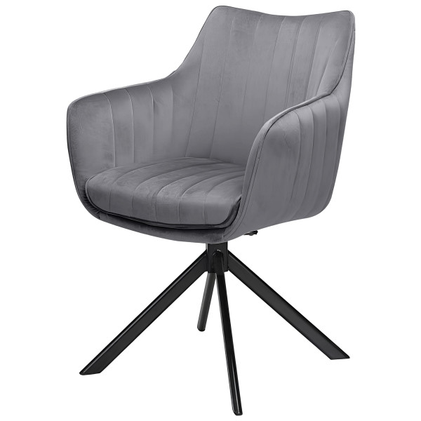 Стілець поворотний Intarsio Salvia Сірий Велюр-0