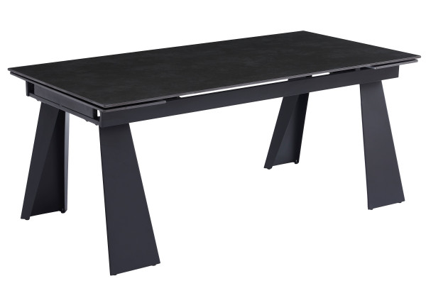 Керамический раскладной обеденный стол Intarsio ARNOLD CERAMIC Wic dark grey/черный каркас 90х180 (240) см-2
