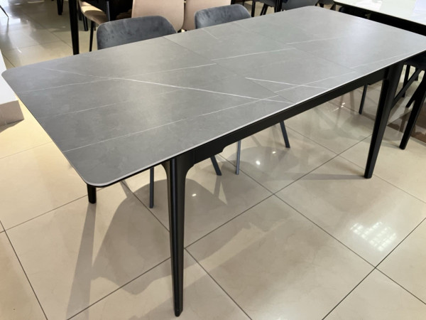 Керамический раскладной обеденный стол Intarsio BERLIN CERAMIC Серый/черный 80х140 (180) см-4