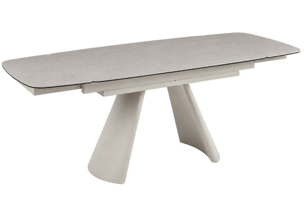 Керамический раскладной обеденный стол Intarsio BROOKLYN CERAMIC Серый/кашемир 80х140 (200) см-5