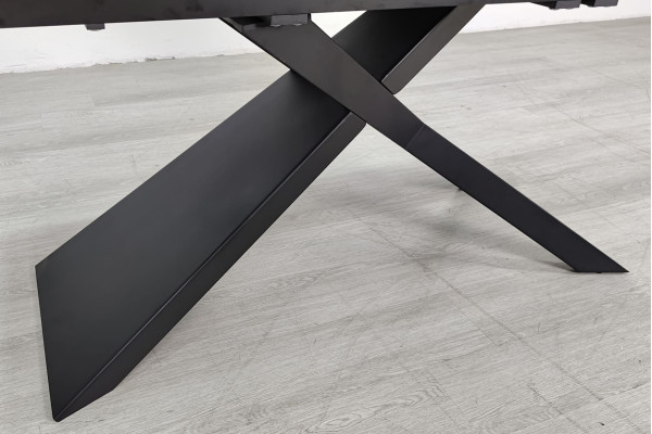 Керамический раскладной обеденный стол Intarsio MADISON CERAMIC Черный матовый/черный 90х160 (240) см-8
