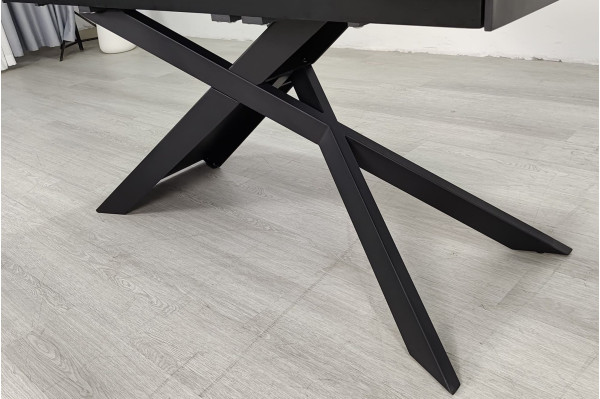 Керамический раскладной обеденный стол Intarsio MADISON CERAMIC Черный матовый/черный 90х160 (240) см-7