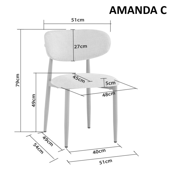 Обеденный стул Intarsio Amanda C Светло-бежевый/кашемир-9