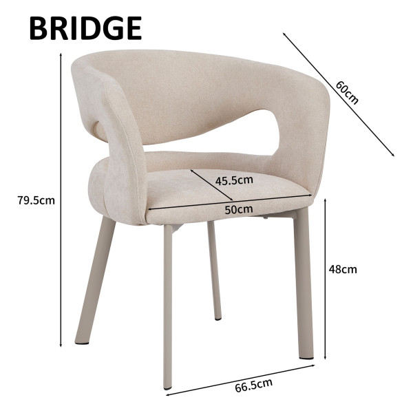 Обеденный стул Intarsio Bridge Светло-серый-9