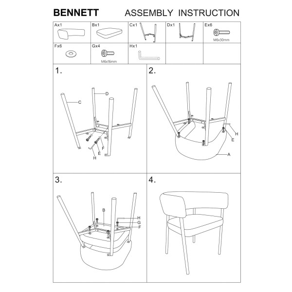 Стул Intarsio BENNETT Коричневый-7