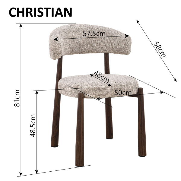Стул Intarsio CHRISTIAN Темный беж/орех-12