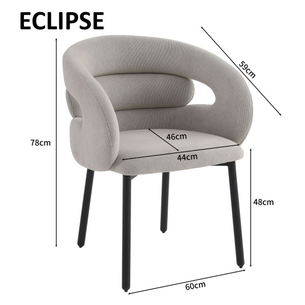 Обеденный стул Intarsio Eclipse Светло-серый/черный-11