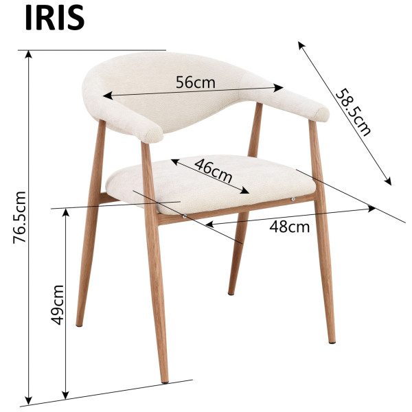 Стул Intarsio IRIS Светлый-беж/дуб-11