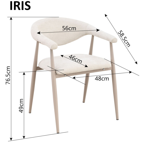 Стул Intarsio IRIS Светлый-беж/кашемир-10