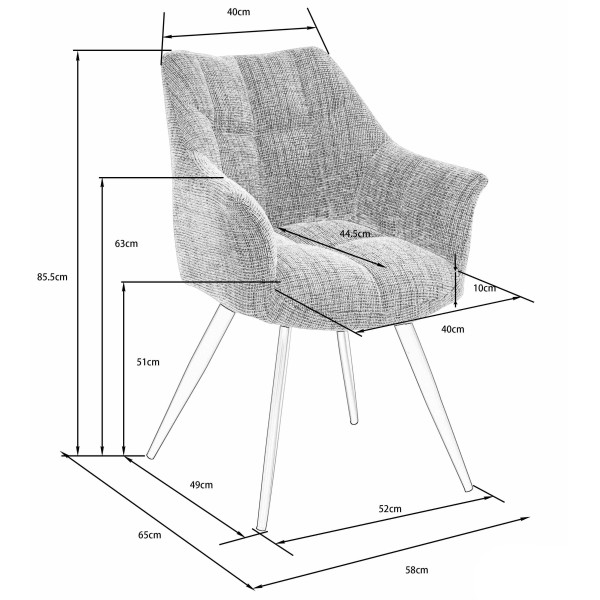 Стул Intarsio Stefan Темно-серый Ткань-12