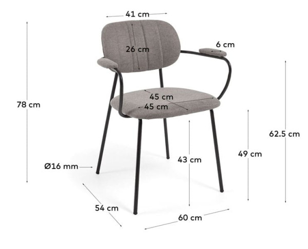 Стілець La Forma AUXTINA CC3002KY10 Світло-коричневий тканина Шеніл-5