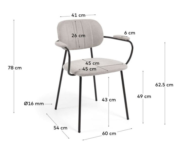 Стілець La Forma AUXTINA CC3002KY12 Бежева тканина Шеніл-5
