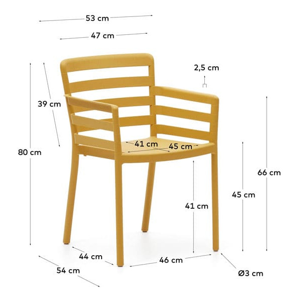Садовый стул La Forma NARIET CC6106S31 Горчичный-6