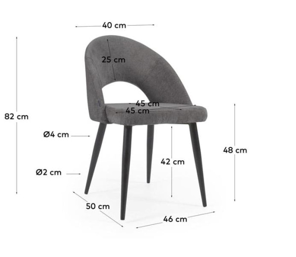Стілець La Forma Mael CC2211BG15 Сірий-9