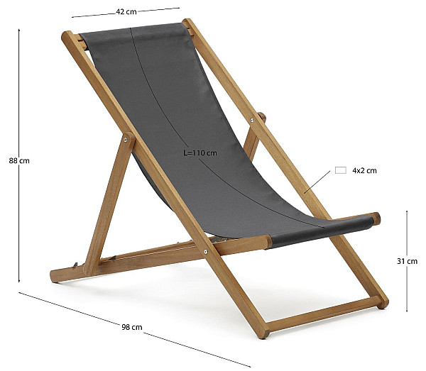 Крісло-шезлонг La Forma ADREDNA CC2157J01 Чорний-2