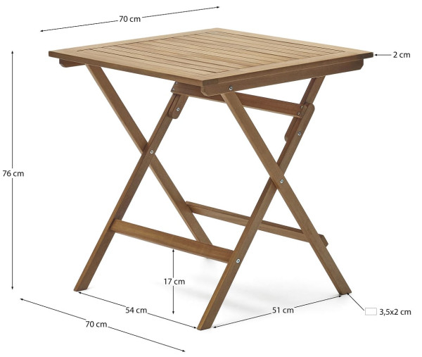 Складаний стіл La Forma SADIRAR J0500001MM43 70х70 см-7
