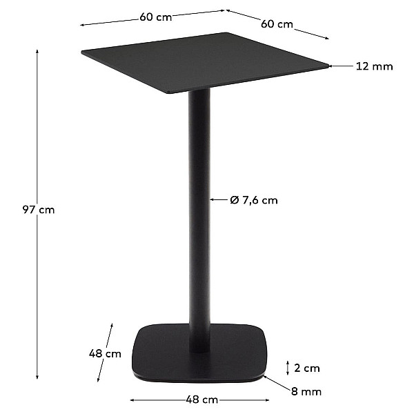 Барный стол La Forma DINA T09013HP01 Черный 60х60 см-6