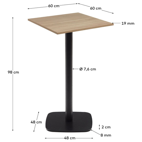 Барный стол La Forma DINA T09013WM46 Натуральный 60х60 см-5