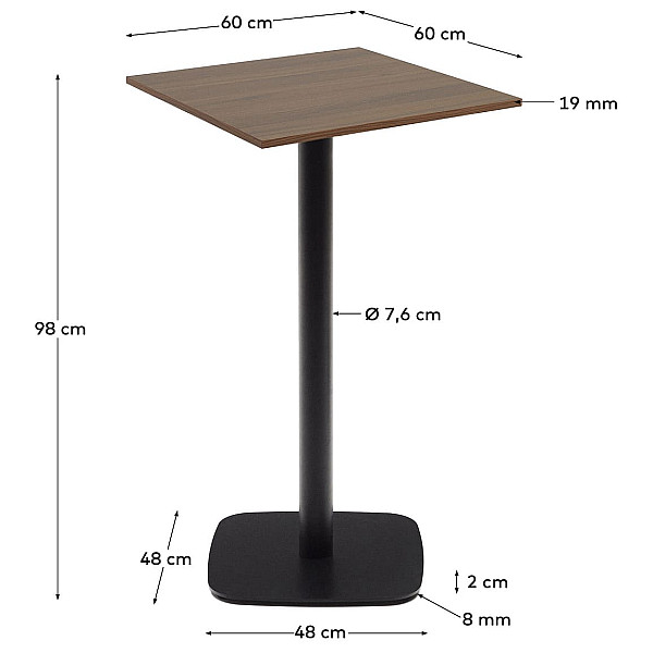 Барний стіл La Forma DINA T09013WM41 Горіх 60х60 см-5