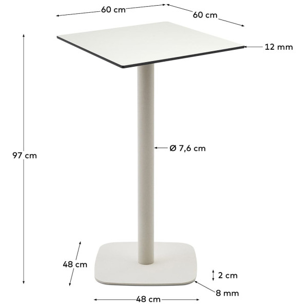Барний стіл La Forma DINA T09017HP05 Білий 60х60 см-4