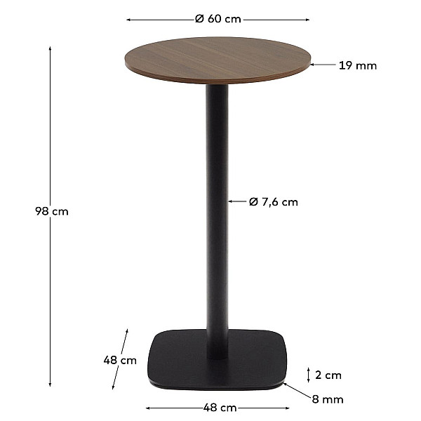Барний стіл La Forma DINA T09032WM41 Горіх Ø 60 см-5