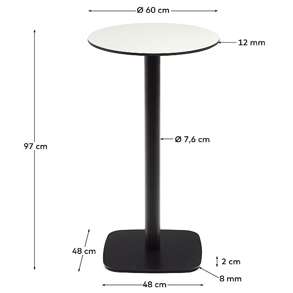 Барний стіл La Forma DINA T09032HP05 Білий Ø 60 см-4