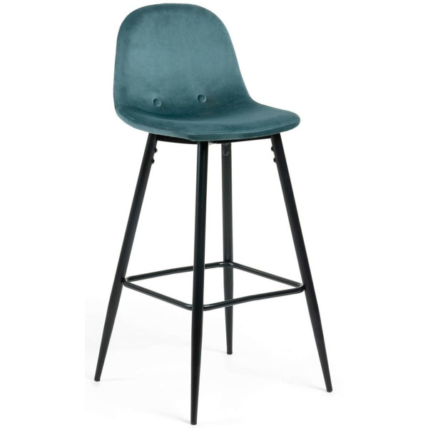 Барный стул La Forma NILSON Бирюзовый велюр-0