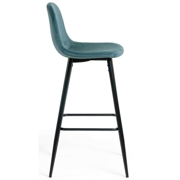 Барный стул La Forma NILSON Бирюзовый велюр-3