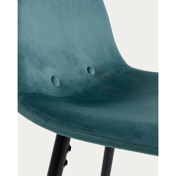 Барный стул La Forma NILSON Бирюзовый велюр-5