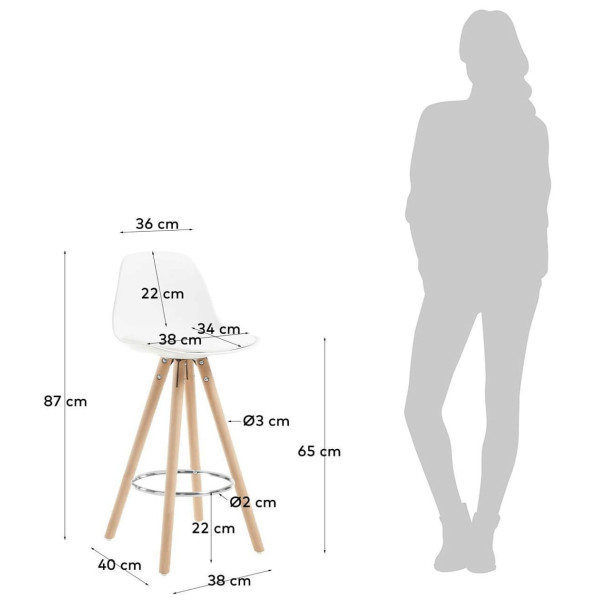 Напівбарний стілець La Forma STAG Білий-10
