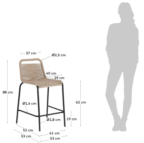 Напівбарний стілець La Forma GLENVILLE Бежевий-9