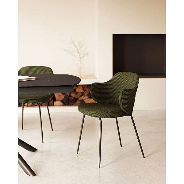 Стілець La Forma SUANNA C0100009LN19 Зелена тканина вельвет-1