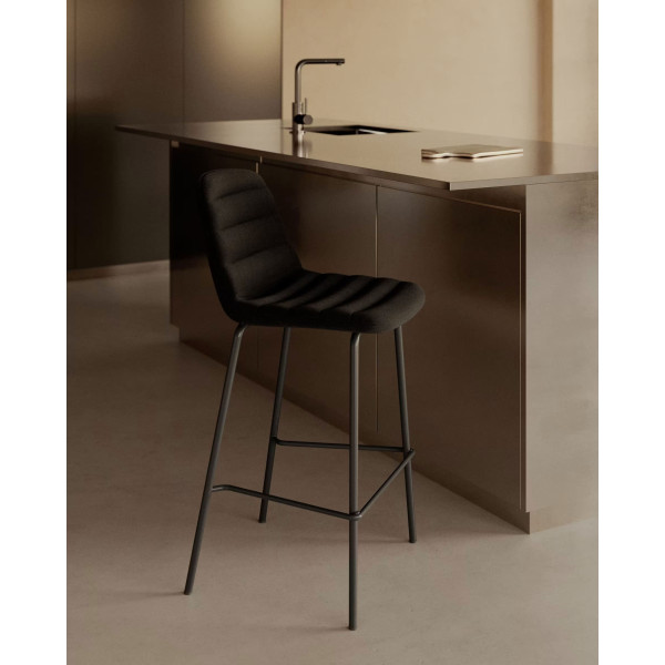 Полубарный стул La Forma Zunilda C0600038SO01 Черный ткань синель-1