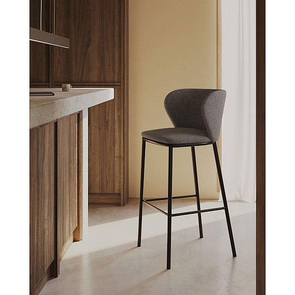 Барный стул La Forma CISELIA CC3001KY15 Темно-серый ткань Синель-1
