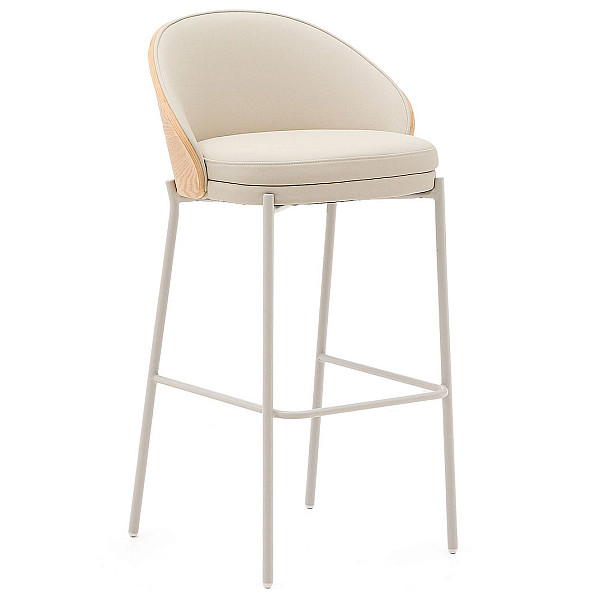 Напівбарний стілець La Forma EAMY C0600101UU12 Бежевий/натуральний екошкіра-0