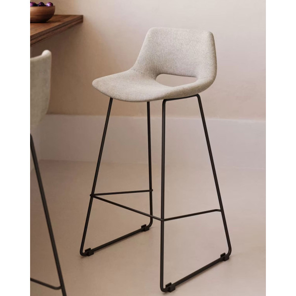 Барний стілець La Forma ZAHARA C0600003JJ12 Бежева тканина-0