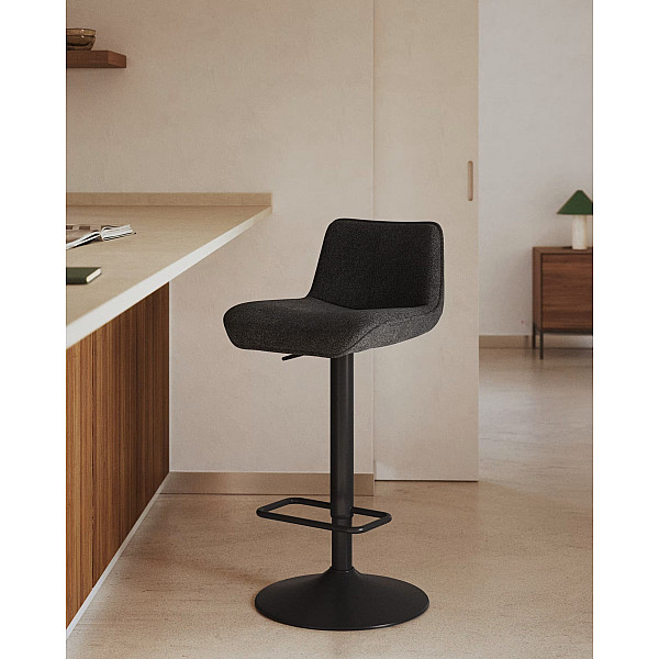 Барный стул La Forma ZENDA C0600012SO01 Черный ткань синель-1