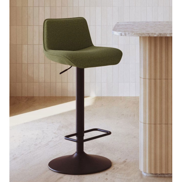 Барный стул La Forma ZENDA C0600012SO06 Темно-зеленый ткань синель-0