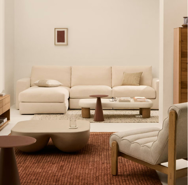 Угловой диван 4-местный La Forma Alea S85143LB39 Экрю 310 см-0