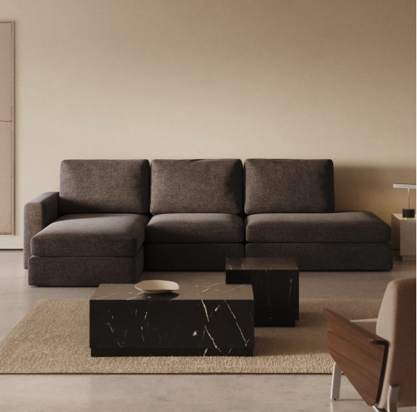 Угловой диван 5-местный La Forma Alea S85145LB09 Темно-коричневый 340 см-0