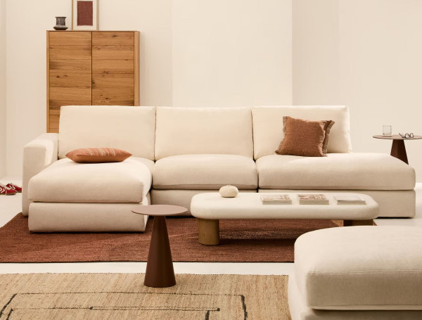 Угловой диван 5-местный La Forma Alea S85145LB39 Экрю 340 см-0