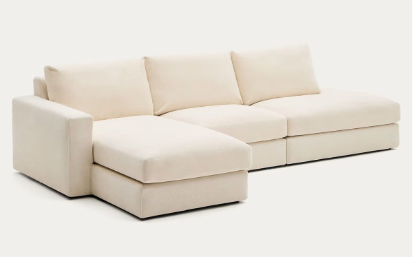 Угловой диван 5-местный La Forma Alea S85145LB39 Экрю 340 см-5