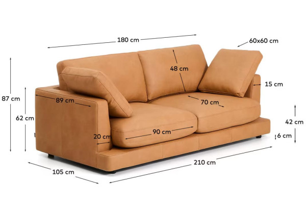 Диван 3-местный La Forma Gala S821_30_RM10 Коричневый-10