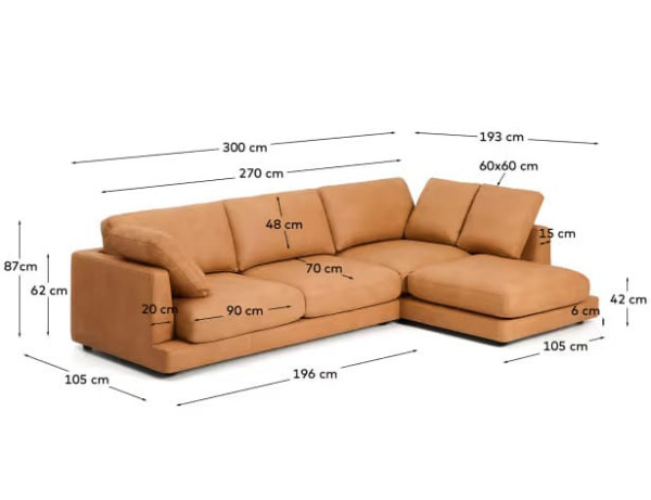 Диван угловой 4-местный La Forma Gala S821_41_RM10 Коричневый-9