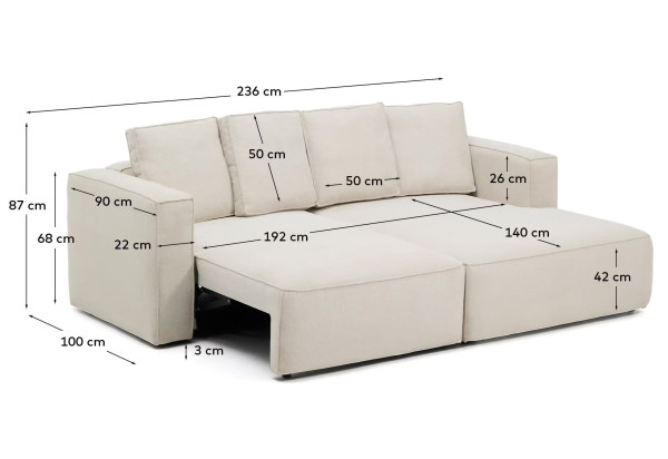 Кутовий диван розкладний 3-місний La Forma Marela S85340BK12 Бежевий 236 см-16