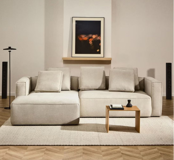 Угловой диван раскладной 3-местный La Forma Marela S85343BK12 Бежевый 276 см-0