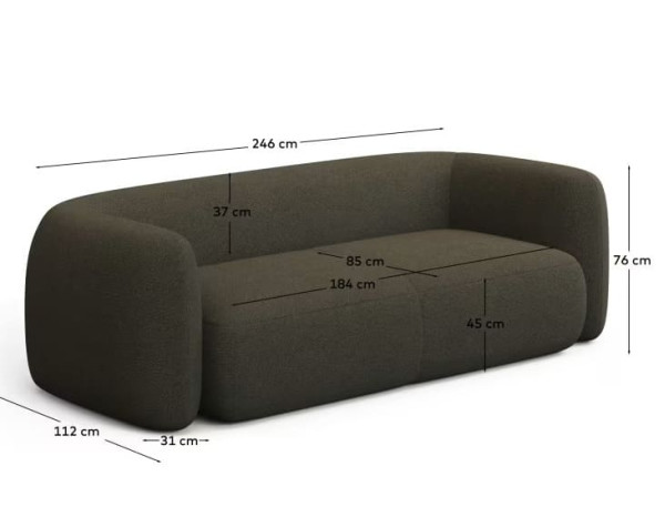 Диван 3-місний La Forma Martina S83130NR06 Зелений 246 см-6